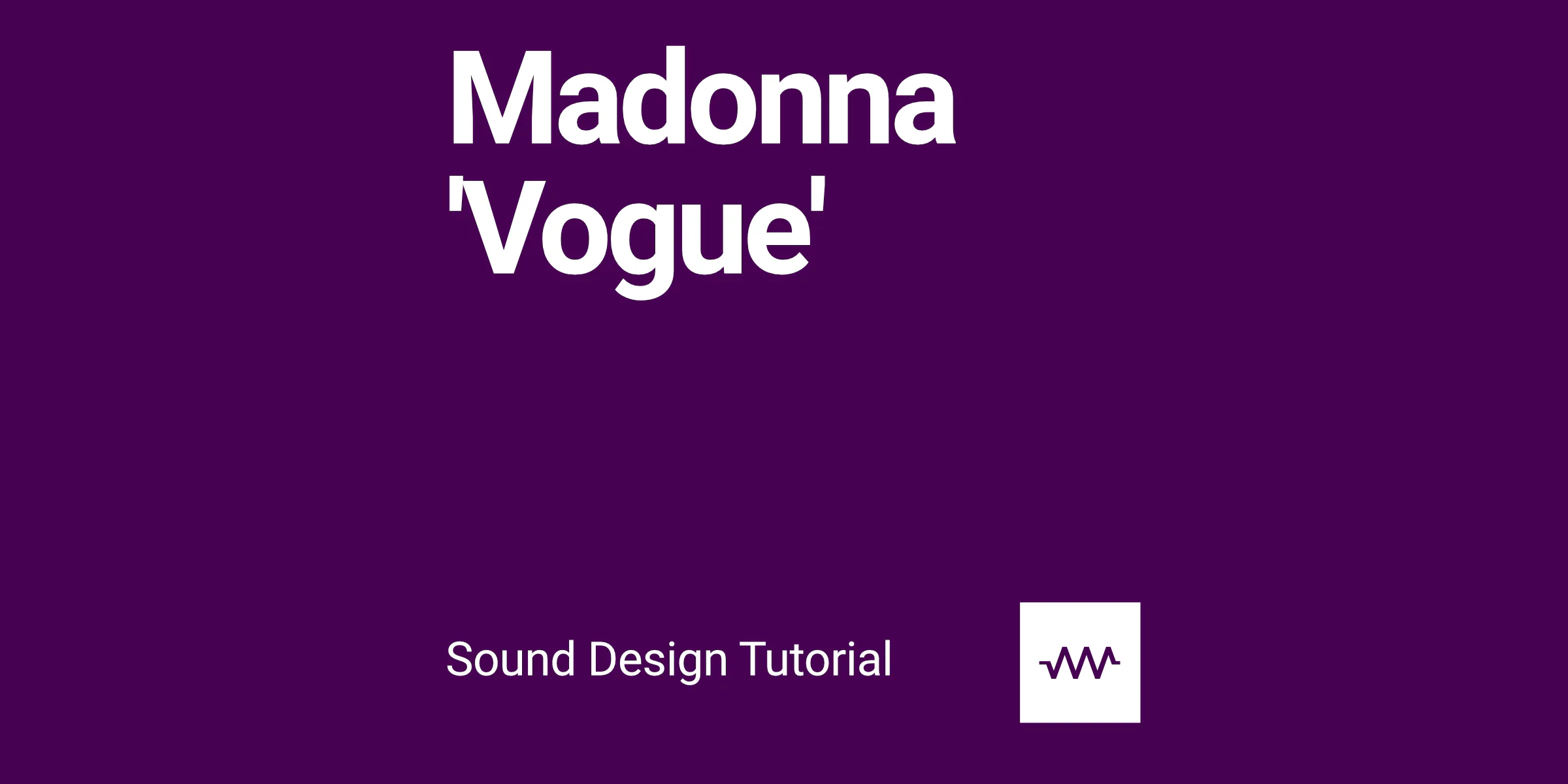 How to make the sounds from Madonna 'Vogue' with DRC