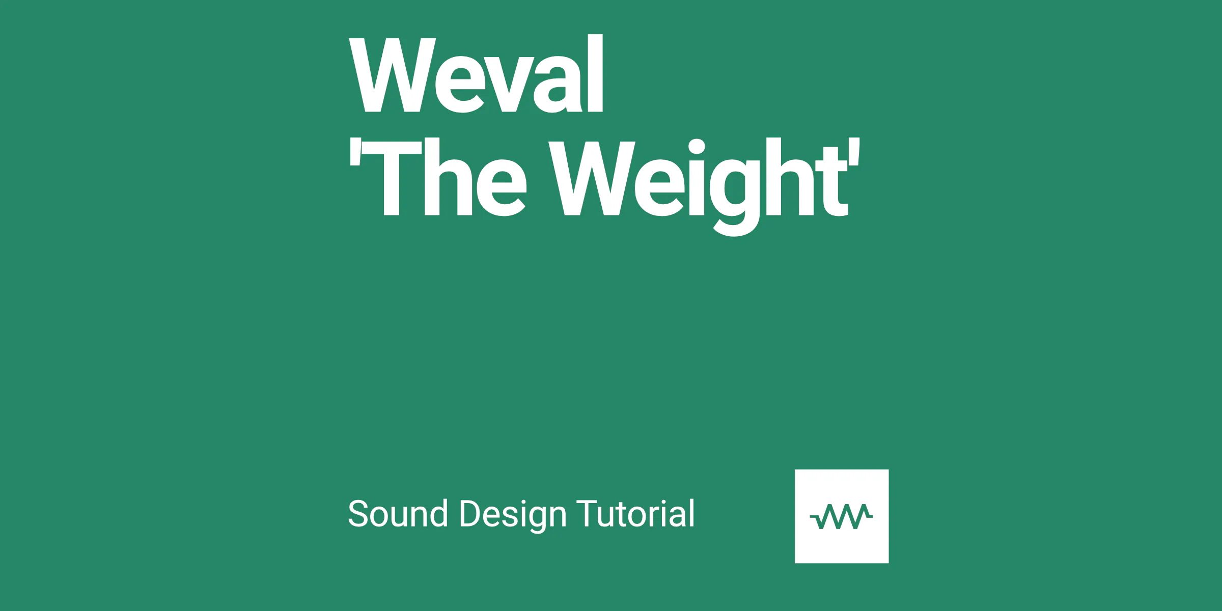 How to make the sounds from Weval 'The Weight' in DRC
