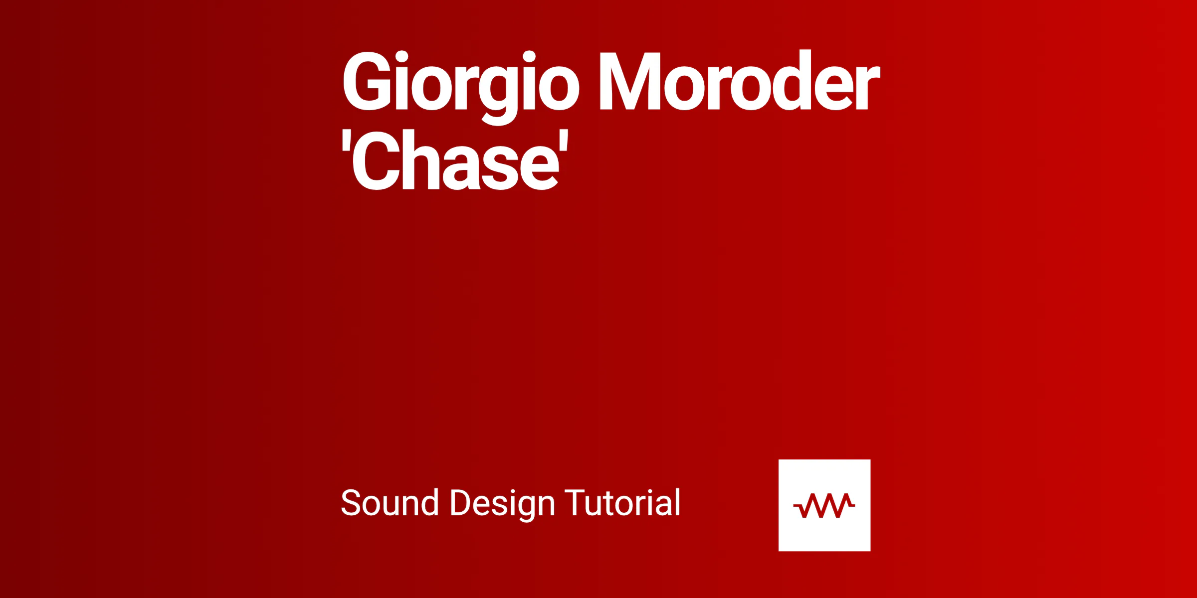 Giorgio Moroder 'Chase' How to make with DRC