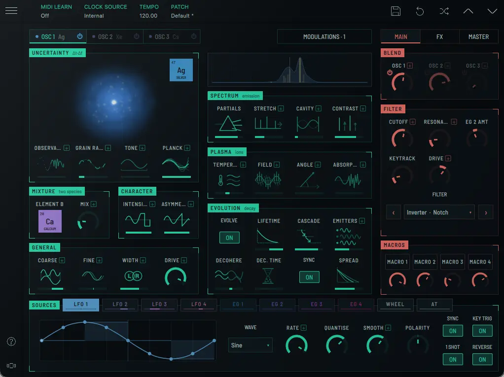 COLAPSO atomic synthesizer plugin interface